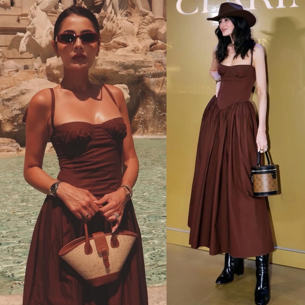 Tularosa Emma Tie Shoulder Dress Chocolate Brown NEW with tags